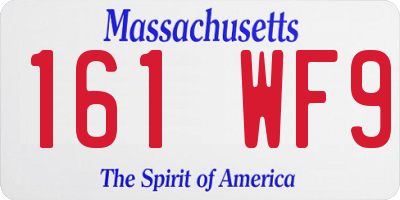 MA license plate 161WF9