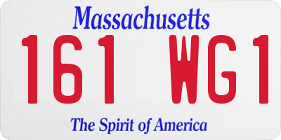 MA license plate 161WG1