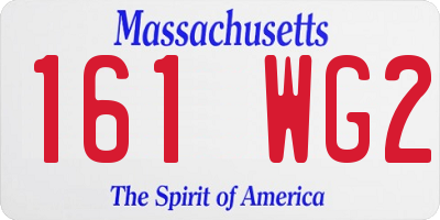 MA license plate 161WG2