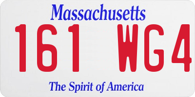 MA license plate 161WG4