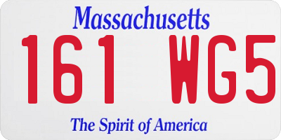 MA license plate 161WG5