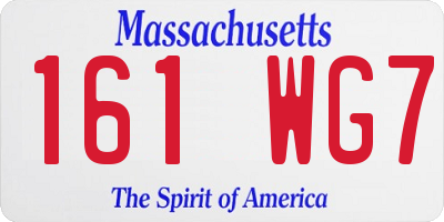 MA license plate 161WG7