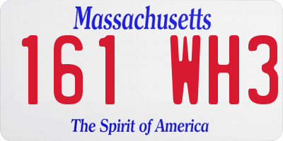 MA license plate 161WH3