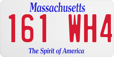 MA license plate 161WH4