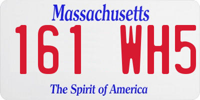MA license plate 161WH5