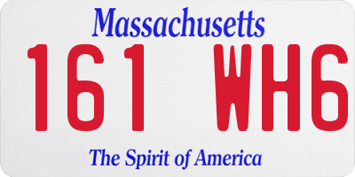 MA license plate 161WH6