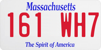 MA license plate 161WH7