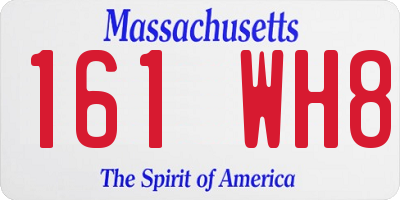 MA license plate 161WH8