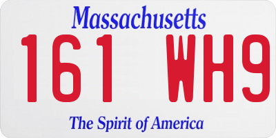 MA license plate 161WH9