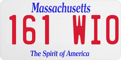 MA license plate 161WI0