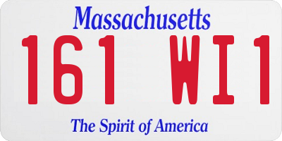 MA license plate 161WI1