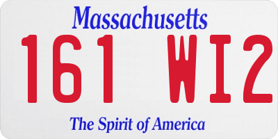 MA license plate 161WI2