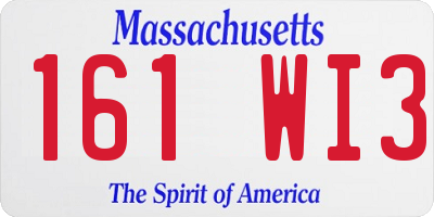 MA license plate 161WI3