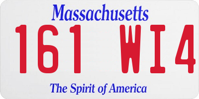 MA license plate 161WI4