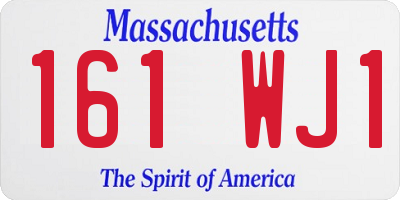 MA license plate 161WJ1
