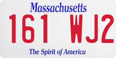 MA license plate 161WJ2