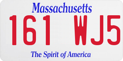 MA license plate 161WJ5