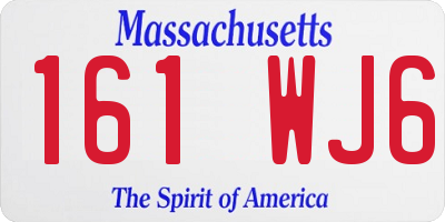 MA license plate 161WJ6
