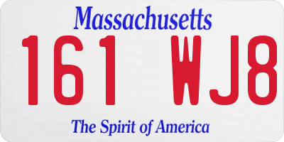 MA license plate 161WJ8