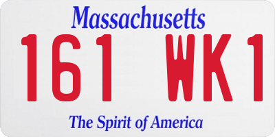 MA license plate 161WK1