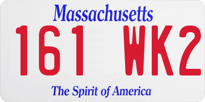 MA license plate 161WK2