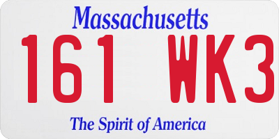 MA license plate 161WK3