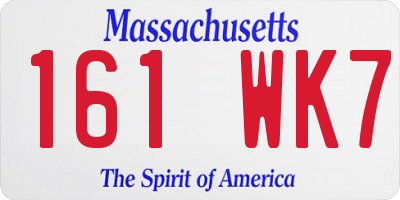 MA license plate 161WK7