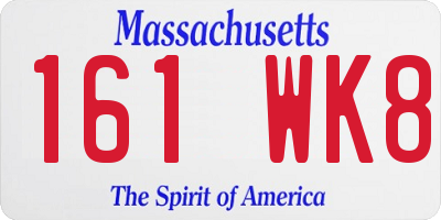 MA license plate 161WK8