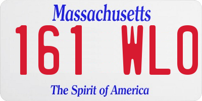 MA license plate 161WL0
