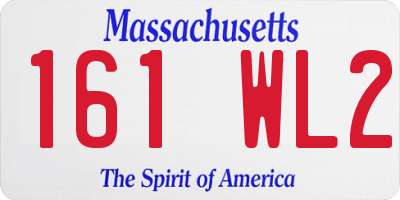 MA license plate 161WL2