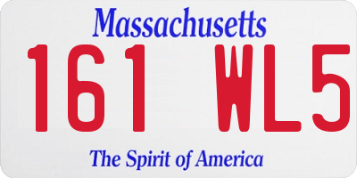 MA license plate 161WL5