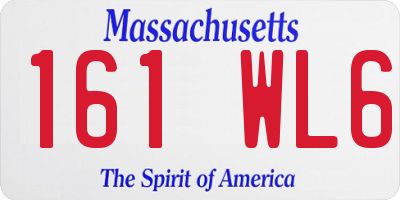 MA license plate 161WL6