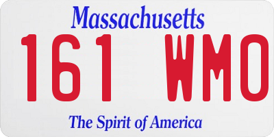 MA license plate 161WM0