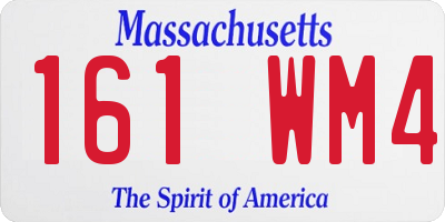 MA license plate 161WM4