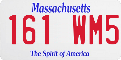 MA license plate 161WM5