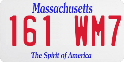 MA license plate 161WM7