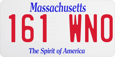 MA license plate 161WN0