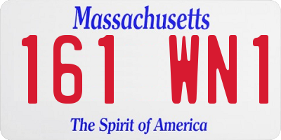 MA license plate 161WN1