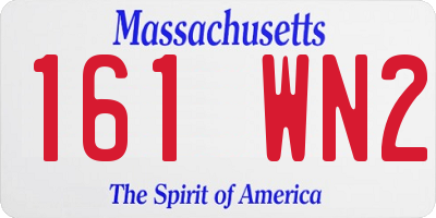 MA license plate 161WN2