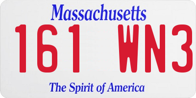 MA license plate 161WN3