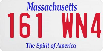 MA license plate 161WN4