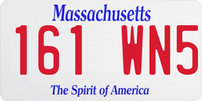 MA license plate 161WN5