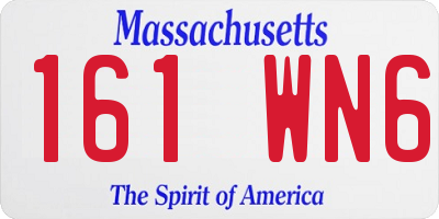 MA license plate 161WN6