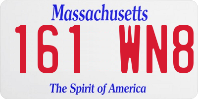 MA license plate 161WN8