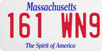 MA license plate 161WN9