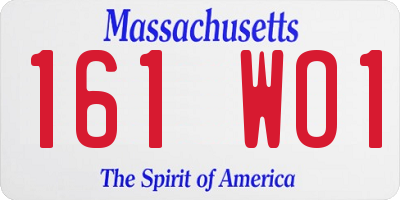 MA license plate 161WO1
