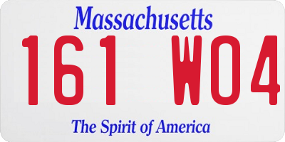 MA license plate 161WO4