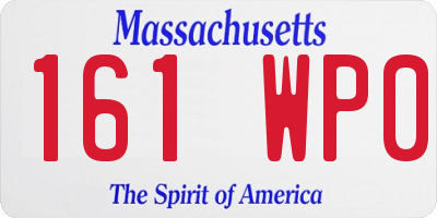 MA license plate 161WP0