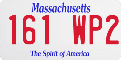 MA license plate 161WP2