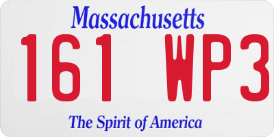 MA license plate 161WP3